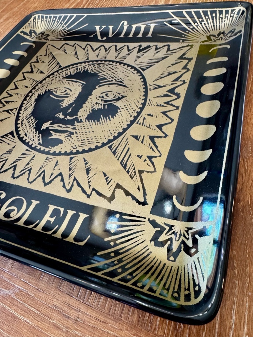 NIP 222 FIFTH black and gold tarot card serving platter - Picture 3 of 8